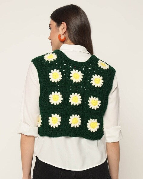 Daisy Meadow Crochet Vest