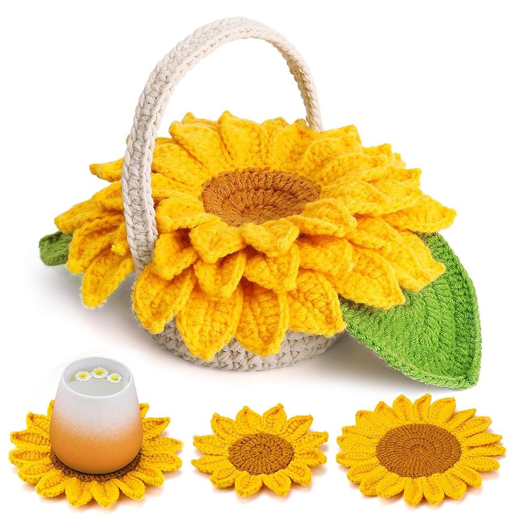 Crochet Sunflower Set