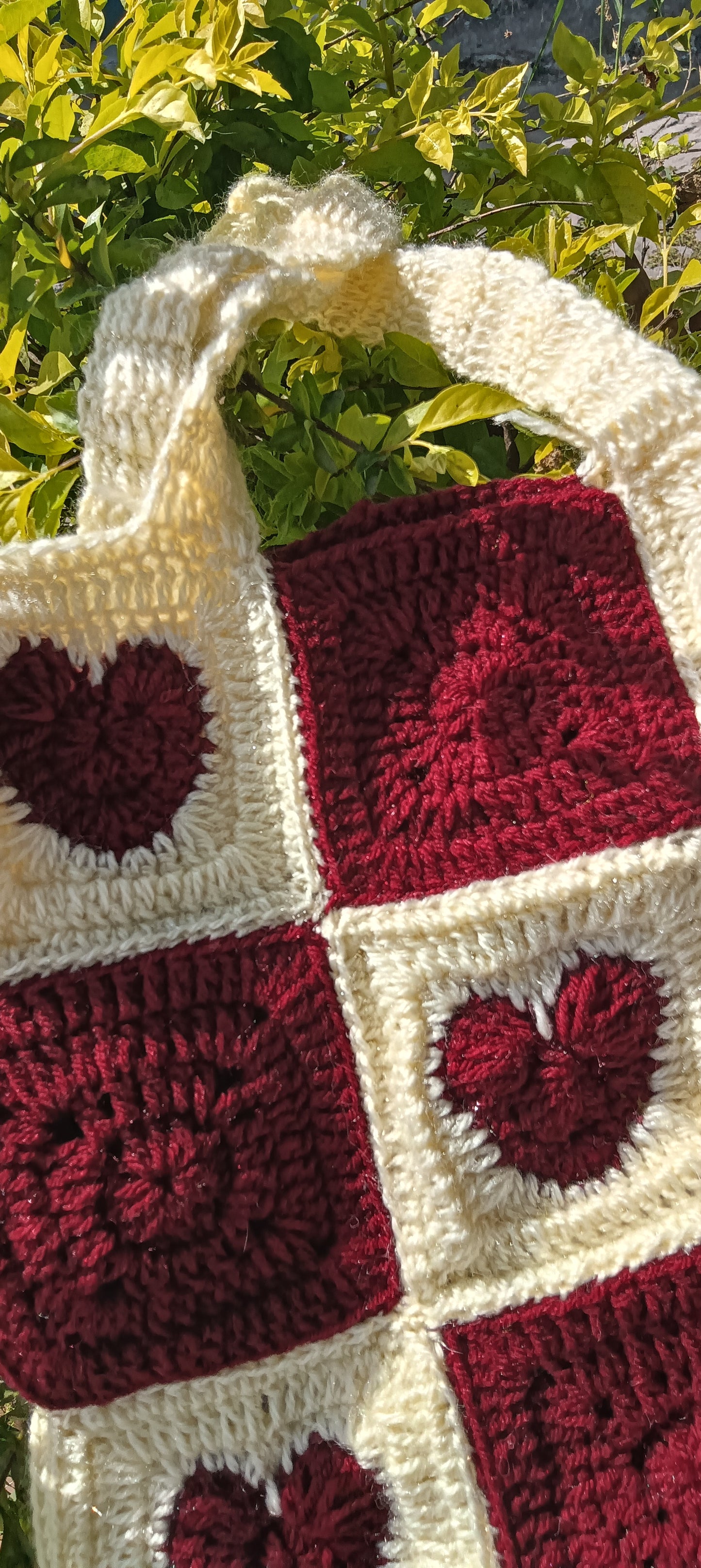 Crochet Heart Tote Bag