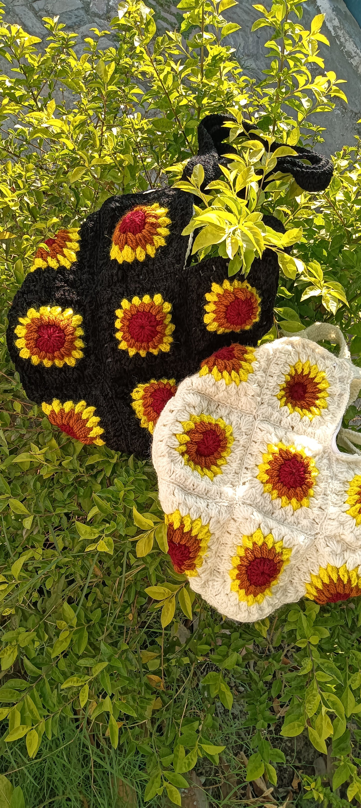 Sunshine Bloom Crochet Tote Bag