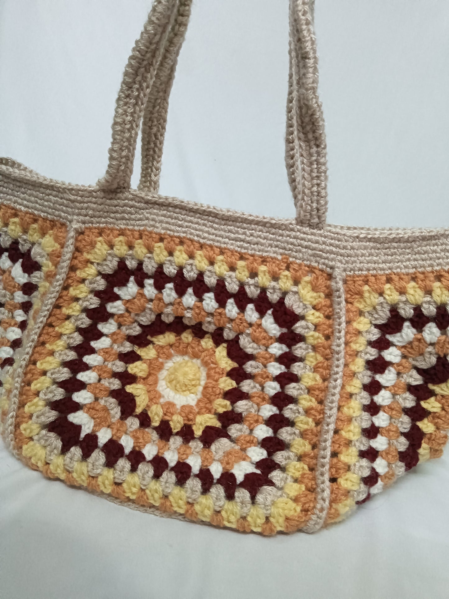Granny Square Box Tote Bag
