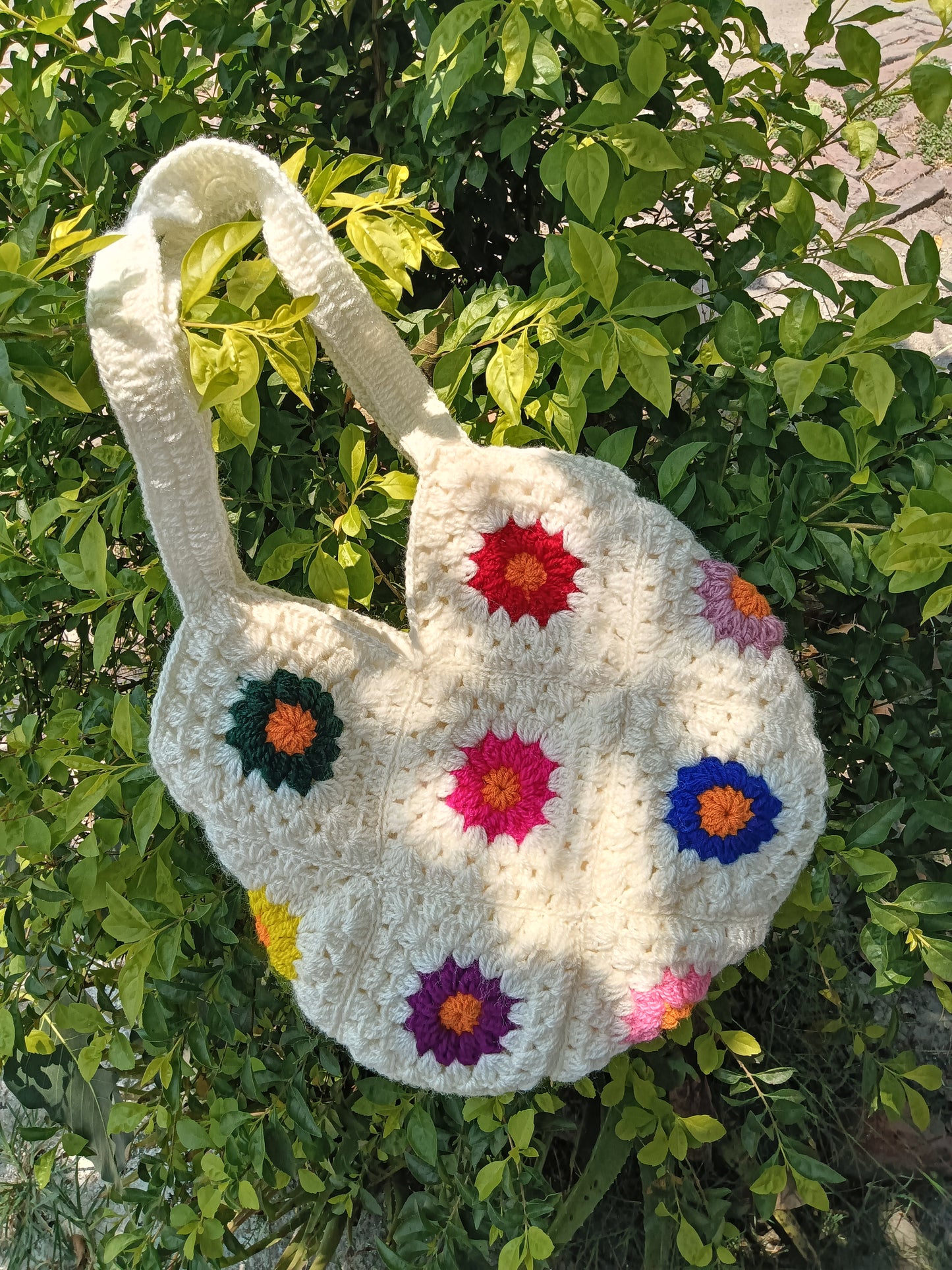 Colorful Floral Patch Bag