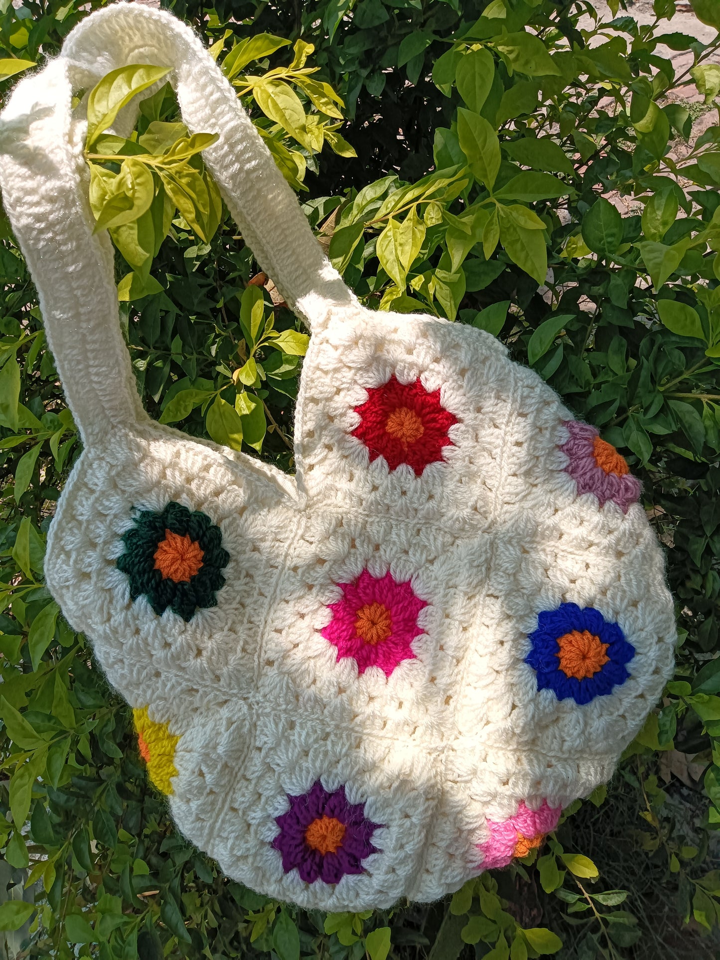 Colorful Floral Patch Bag