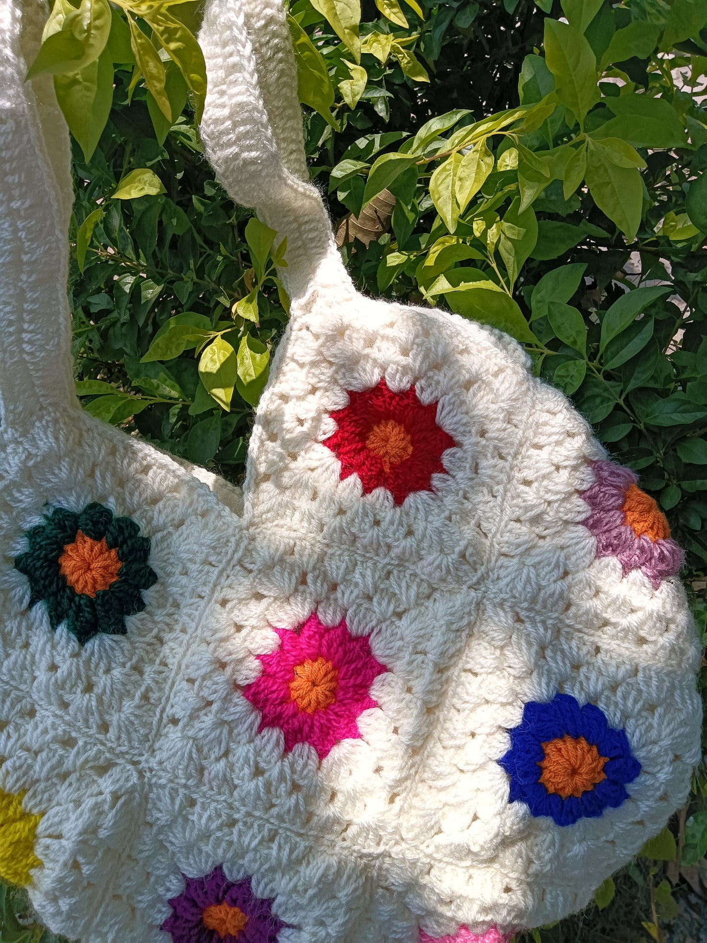 Colorful Floral Patch Bag