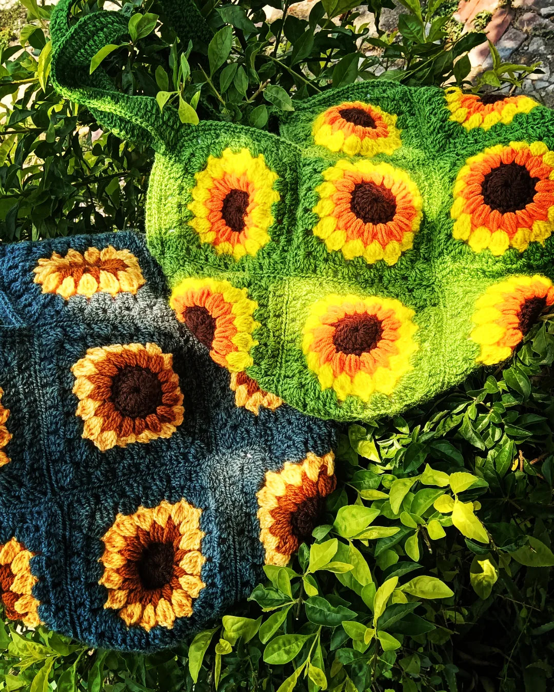 Sunshine Bloom Crochet Tote Bag