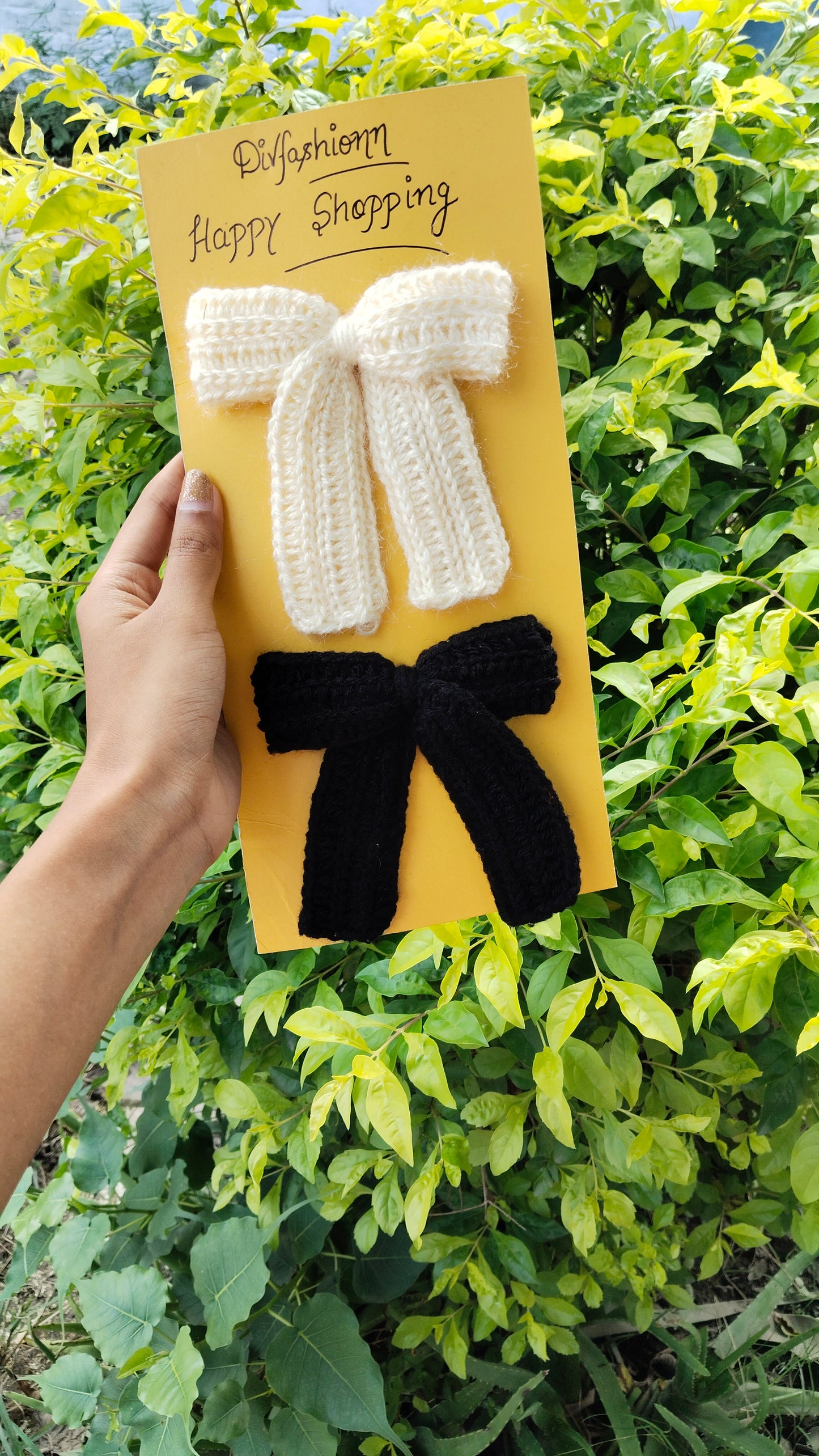 Handcrafted Crochet Bow Clip Set