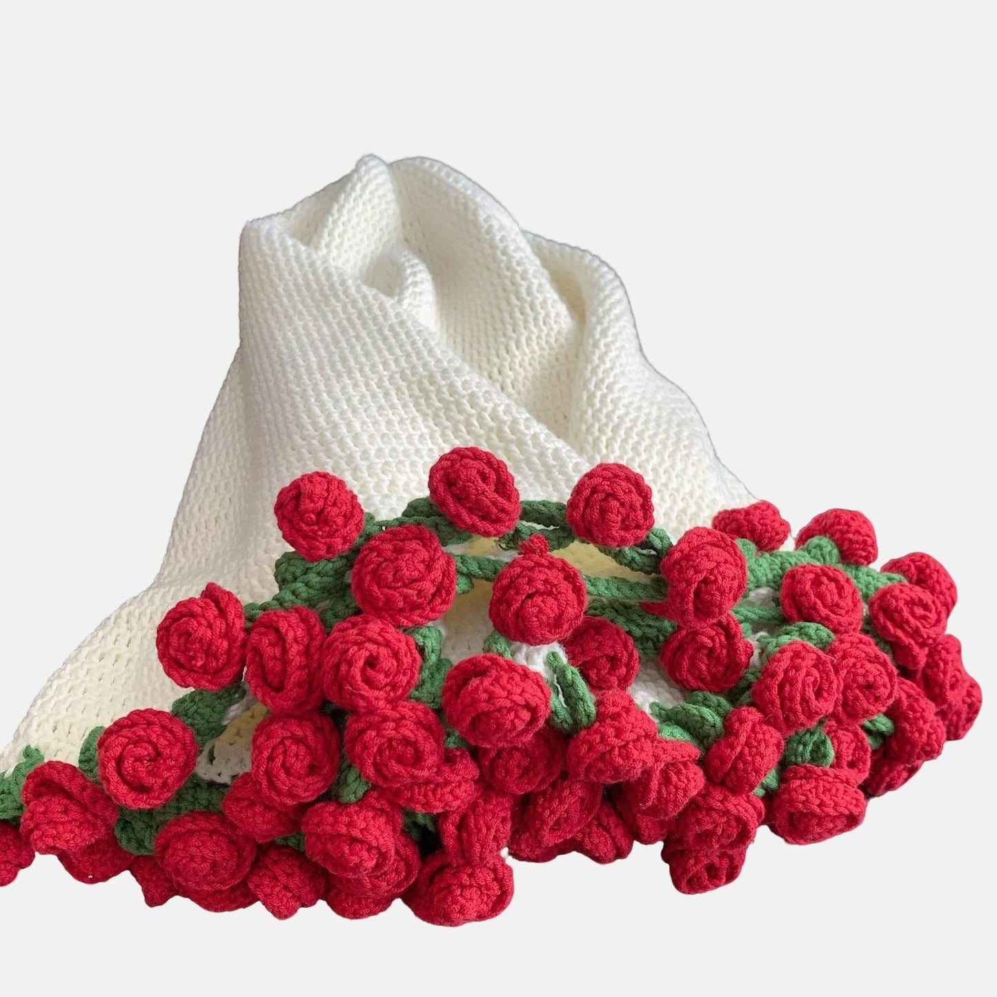 Hand-Crocheted Rosebud Blanket Bouquet