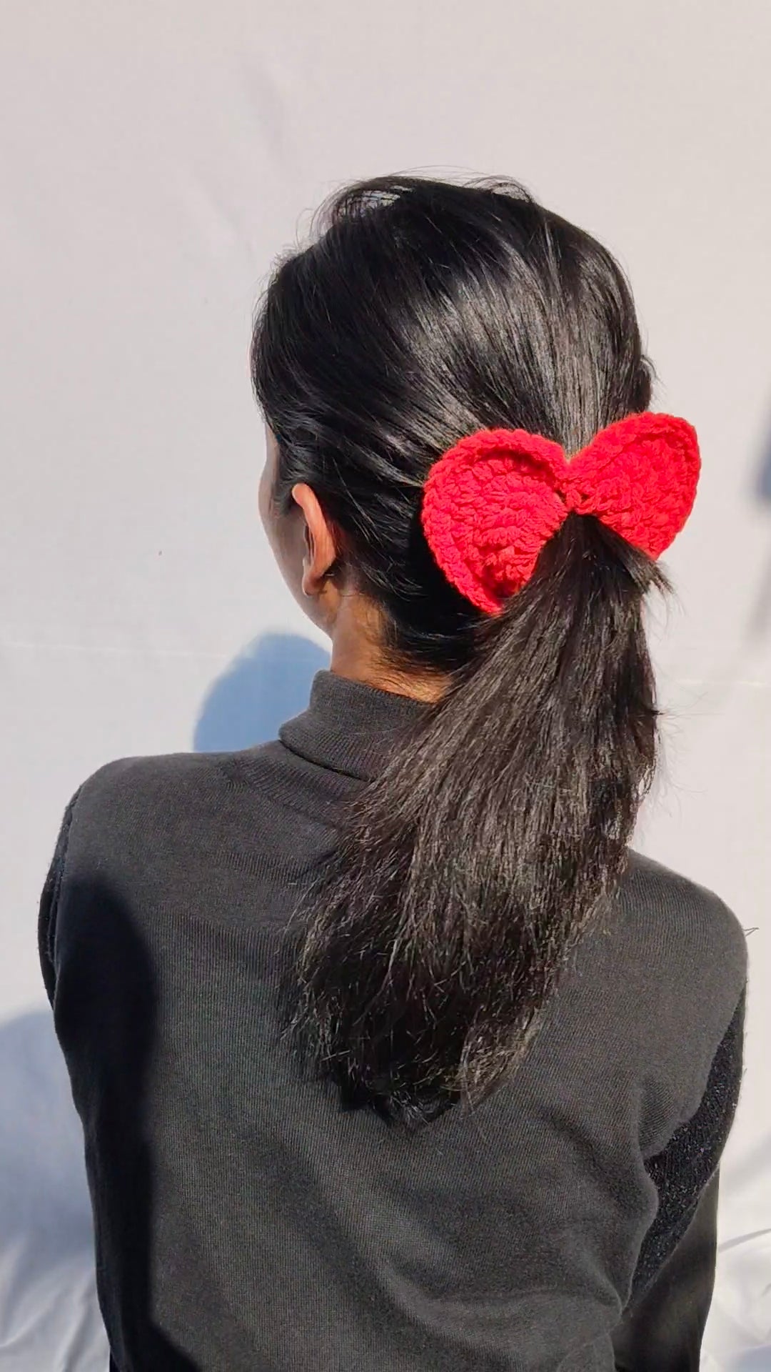 Red Heart Crochet Hair Tie