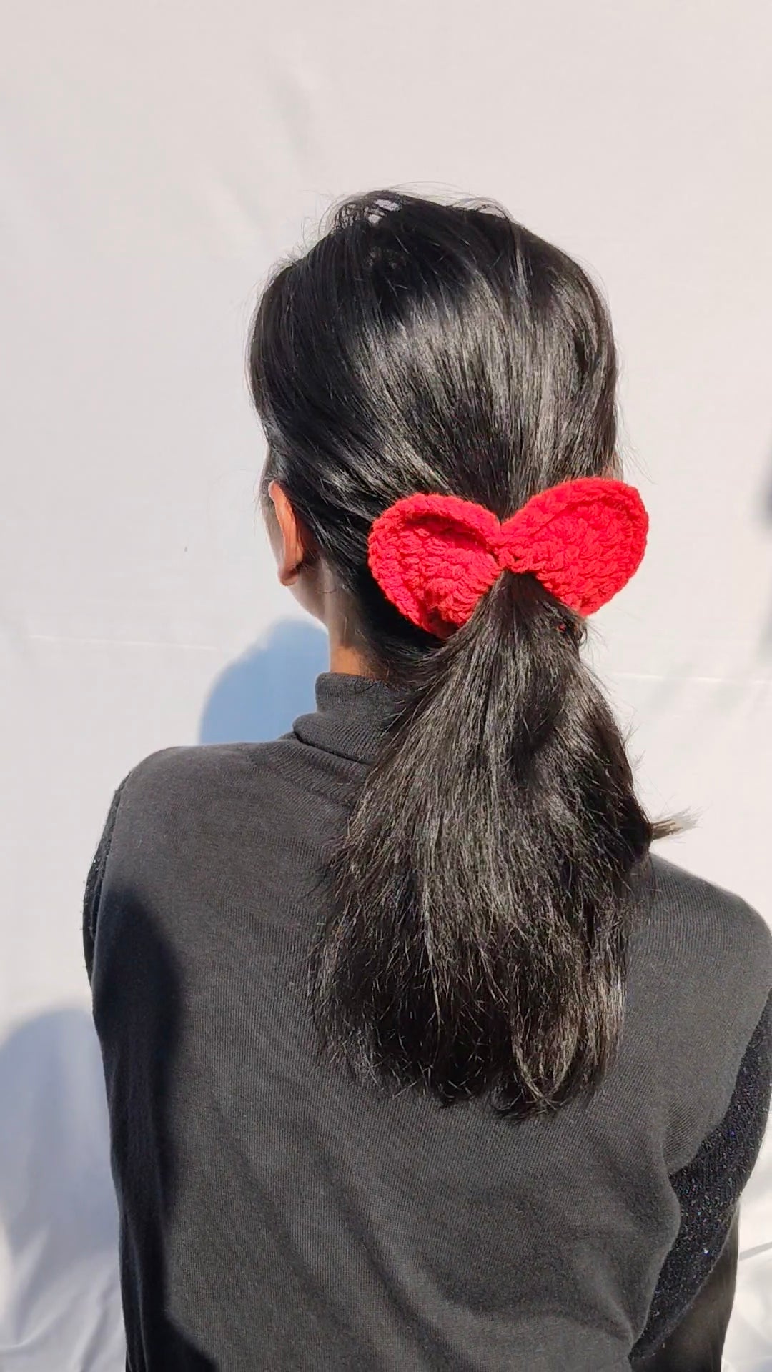 Red Heart Crochet Hair Tie