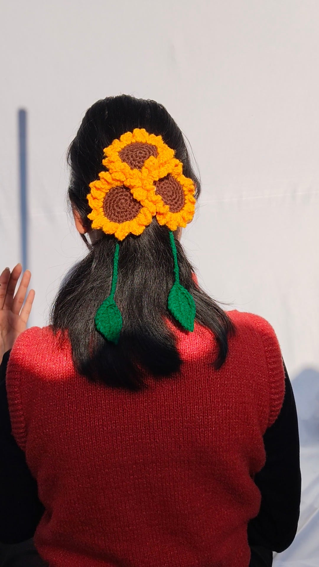 Handcrafted Crochet Sunflower Hair Tie