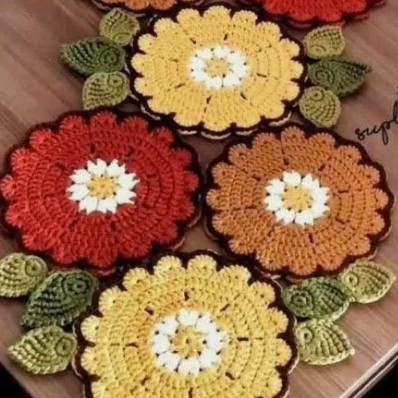 Crochet Flower Table Runner