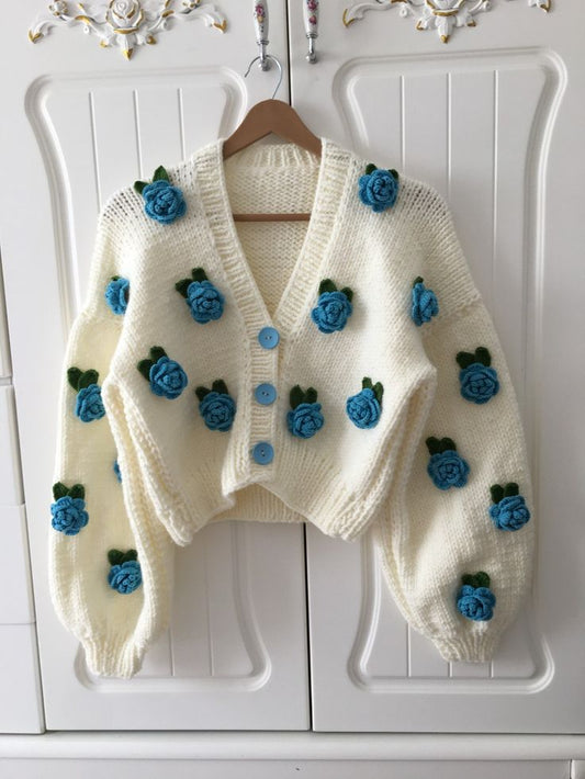 Rose Bloom Crochet Cardigan 🌸