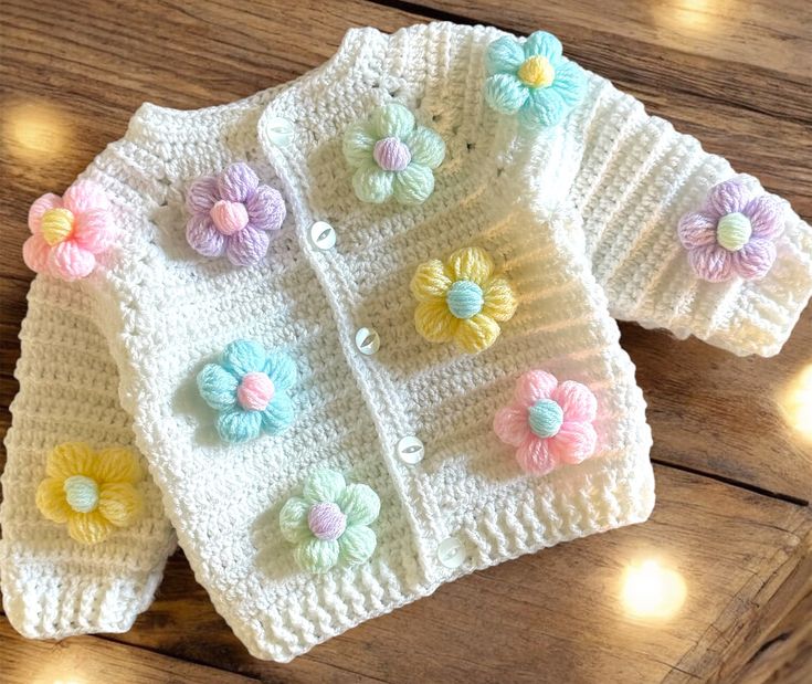 Pastel Bloom Crochet Cardigan ๐ผ