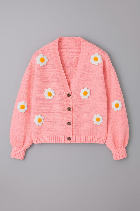 Button-Up Daisy Garden Crochet Cardigan