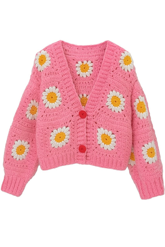 Daisy Bloom Crochet Cardigan