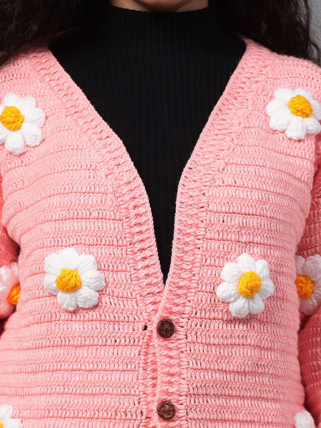 Button-Up Daisy Garden Crochet Cardigan