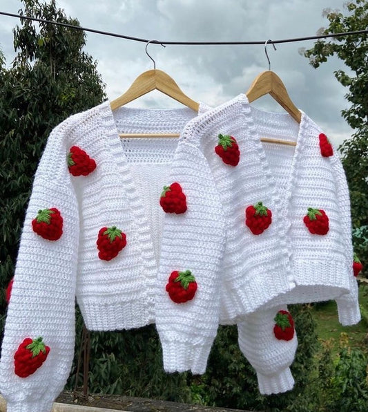 Strawberry Crochet Cardigan 🍓