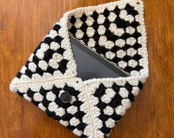 Modern Checkerboard Granny Square Diary Cover