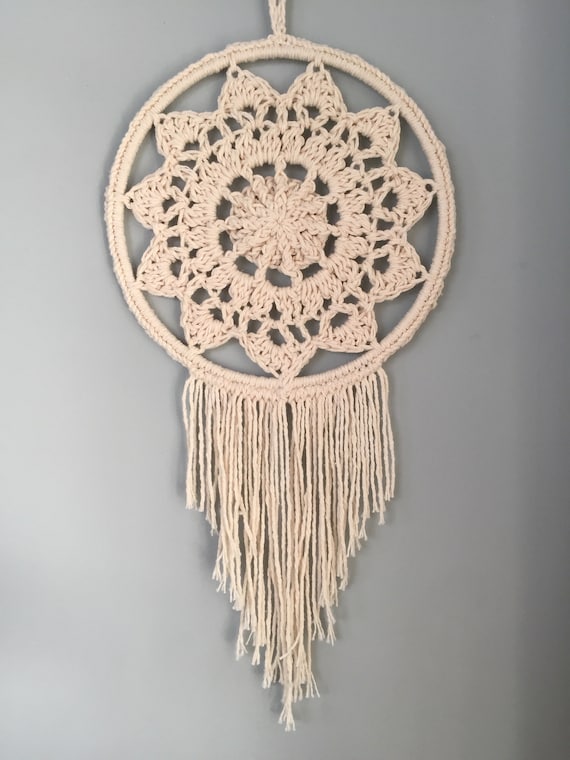 Large Crochet Dream Catcher Style Wall Hanging