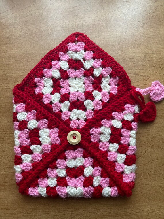 Festive Berry Granny Square Flap Diary Cover