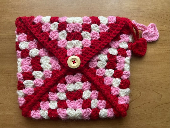 Festive Berry Granny Square Flap Diary Cover