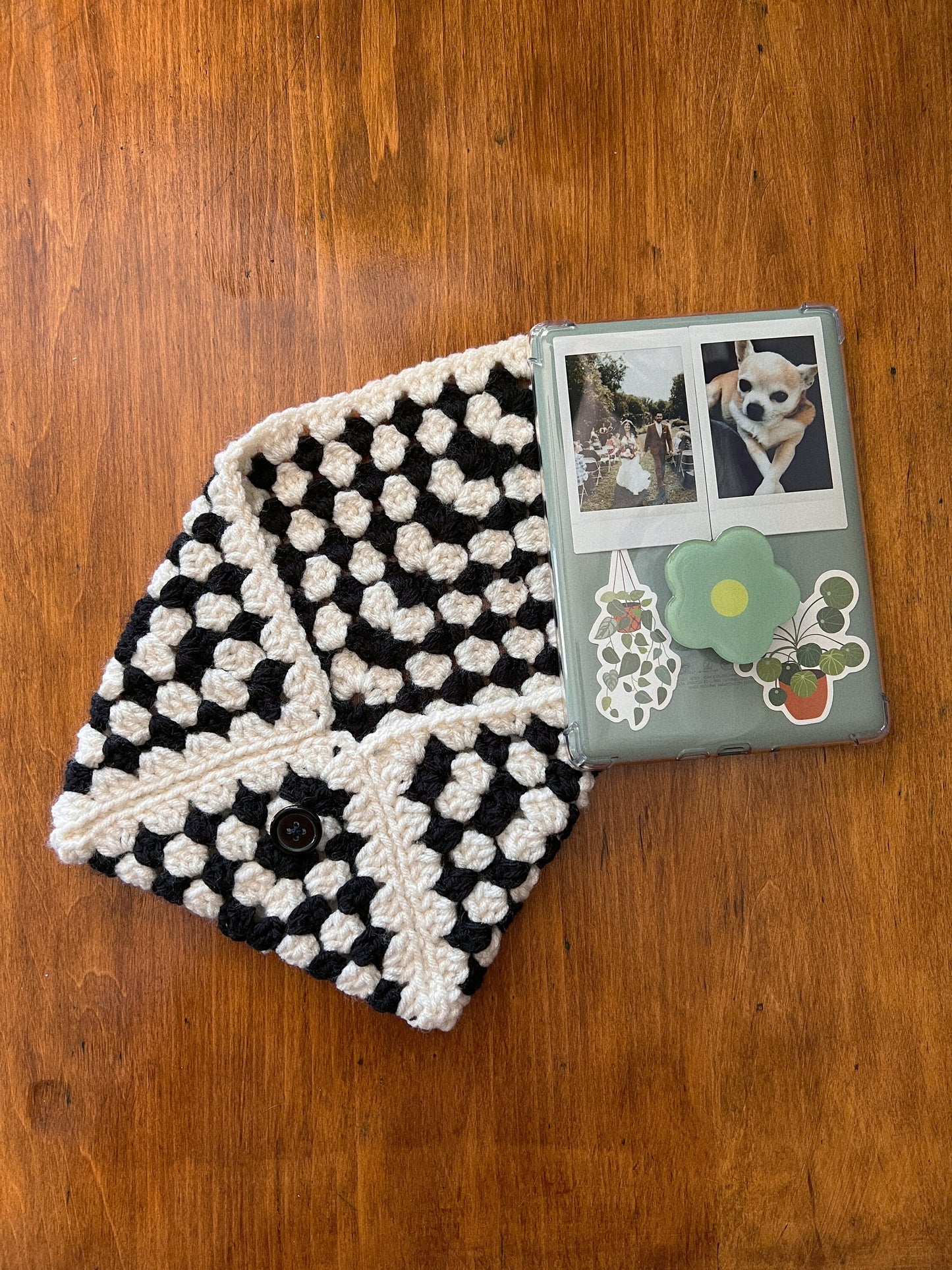 Modern Checkerboard Granny Square Diary Cover