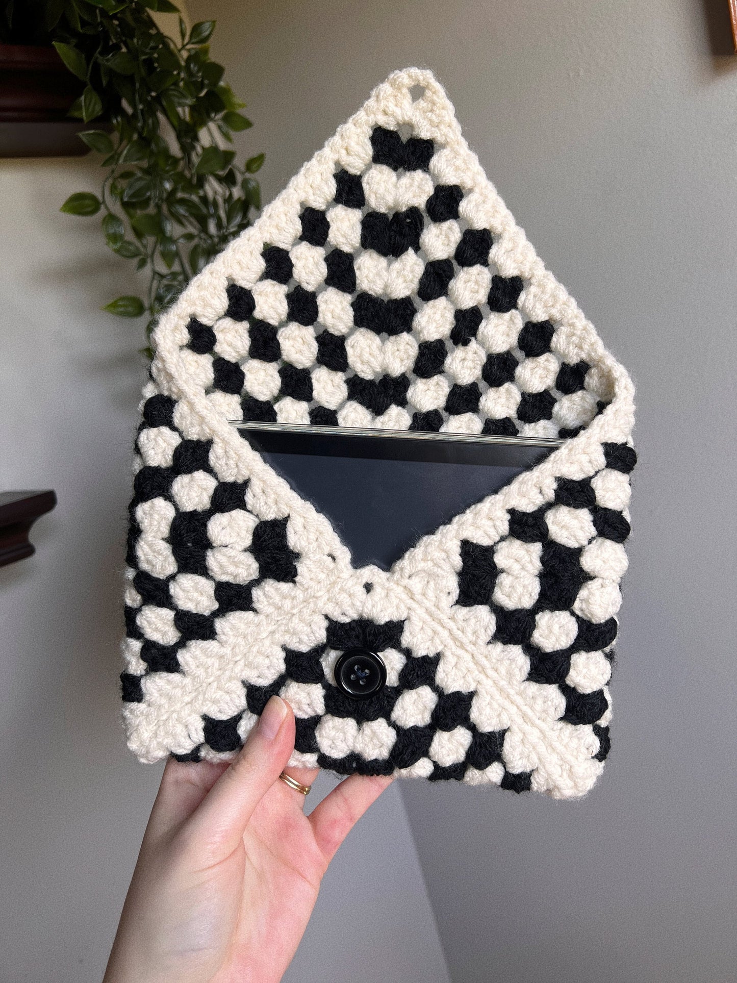 Modern Checkerboard Granny Square Diary Cover