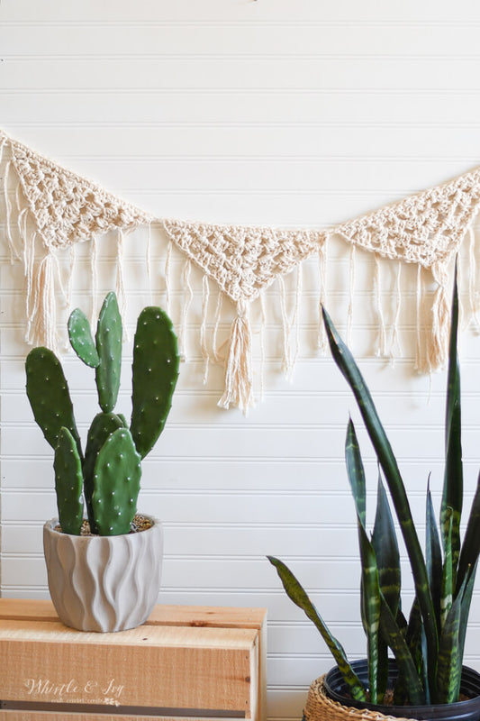 Crochet Triangle Banner with Tassels