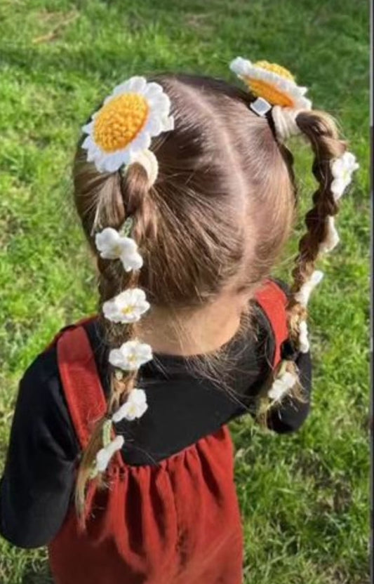 Daisy Braided Hair Wrap Set – Garden Whimsy Edition