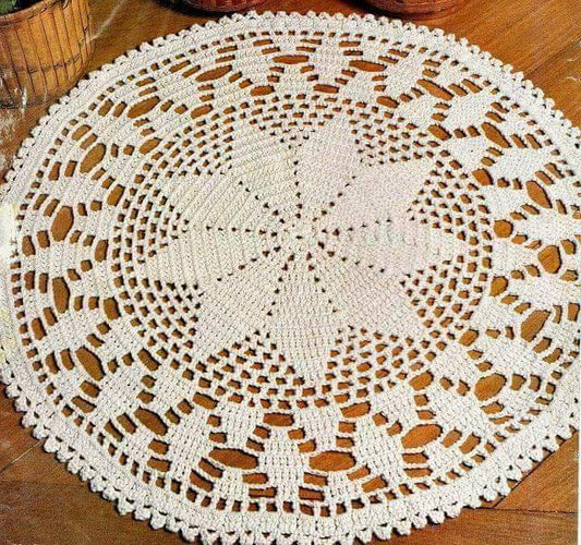 Large White Crochet Round Table Mat/Doily