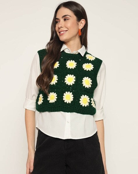 Daisy Meadow Crochet Vest