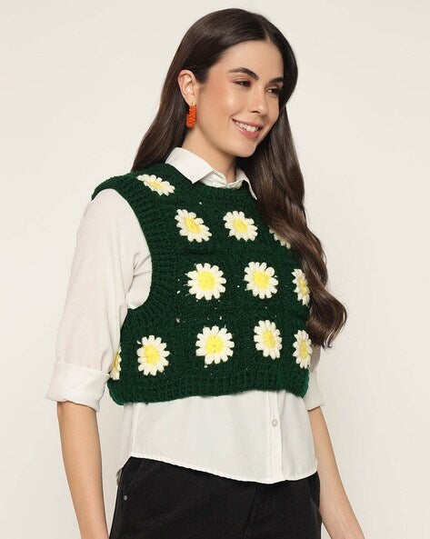 Daisy Meadow Crochet Vest