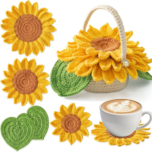 Crochet Sunflower Set