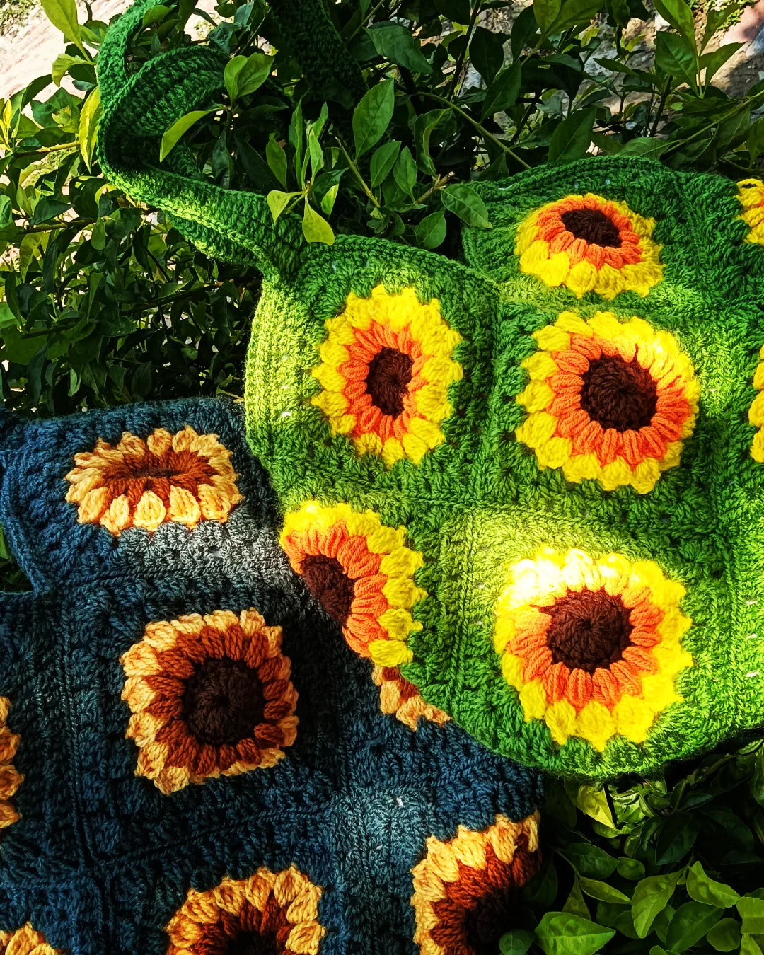Sunshine Bloom Crochet Tote Bag