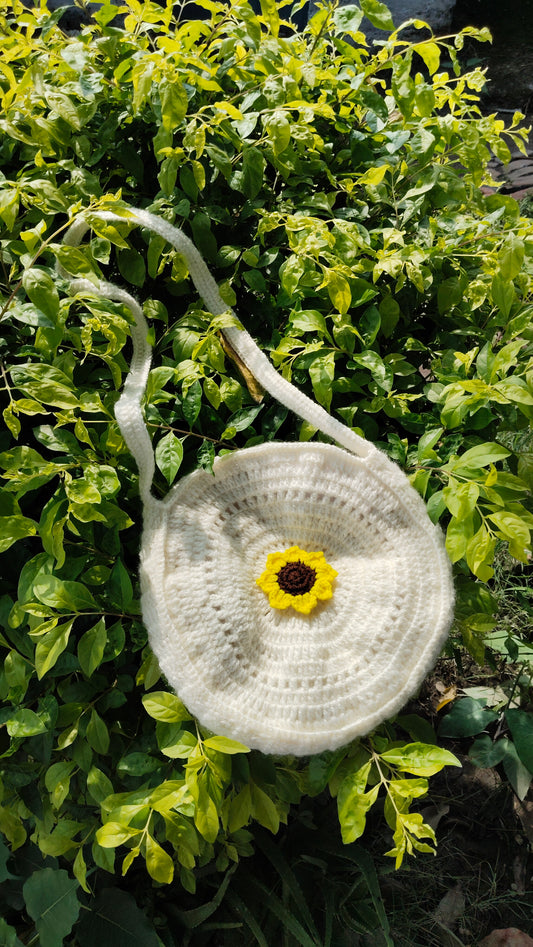 Round Sunflower Sling Bag