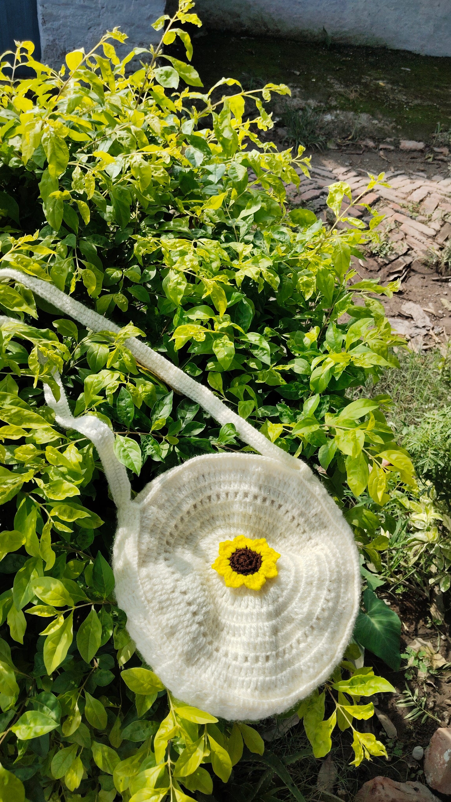 Round Sunflower Sling Bag