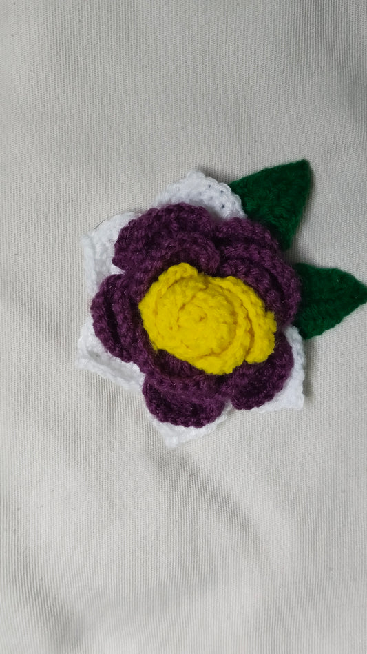 Handmade Crochet Flower Hair Pin