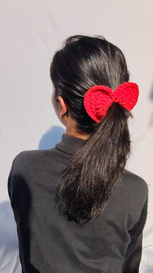 Red Heart Crochet Hair Tie