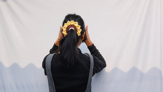 Golden Glow Sunflower Scrunchie
