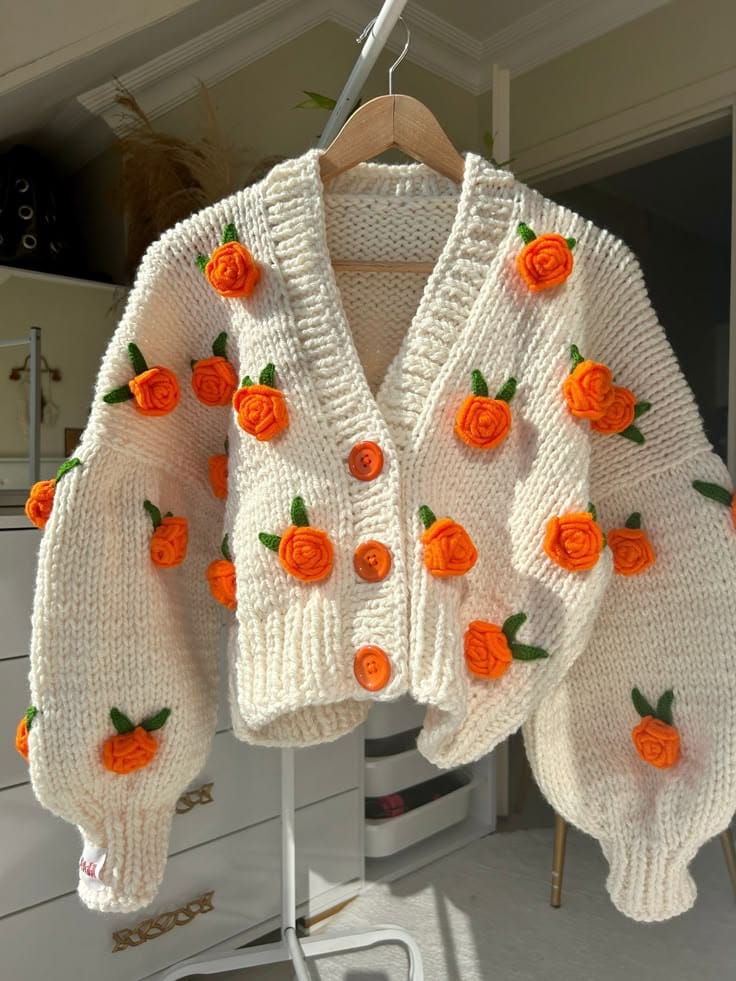 Rose Bloom Crochet Cardigan 🌸