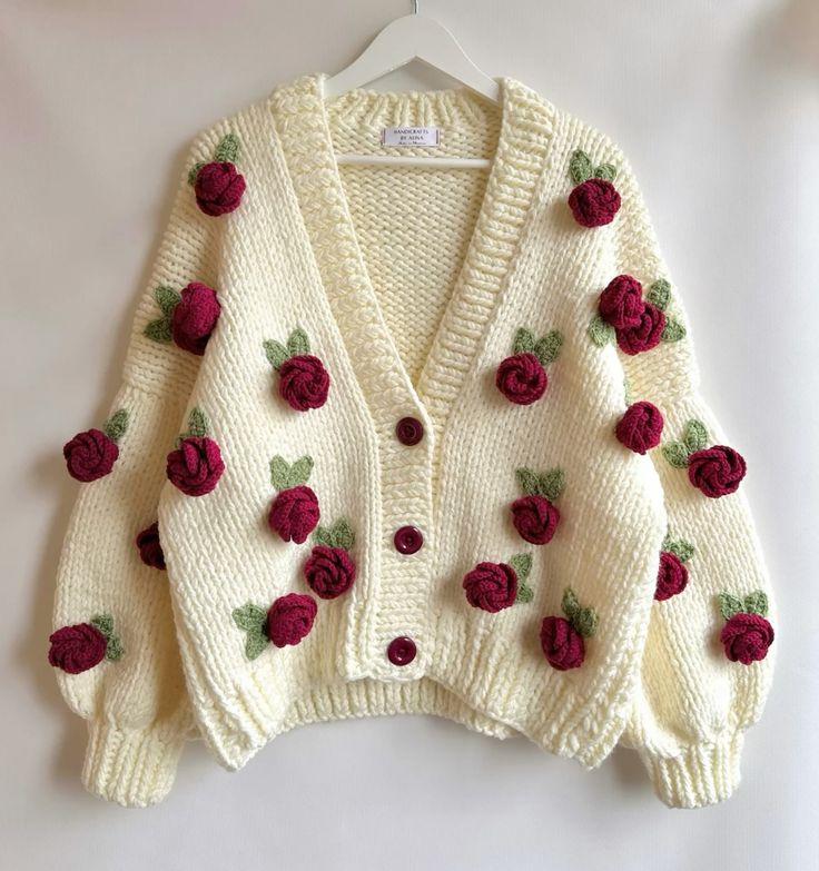 Rose Bloom Crochet Cardigan 🌸