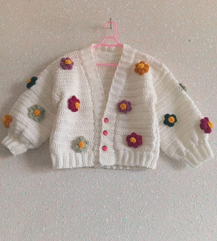 Pastel Bloom Crochet Cardigan 🌼