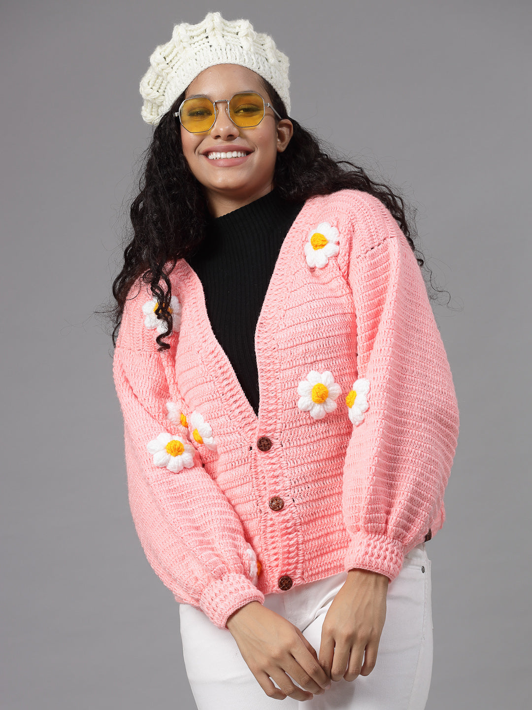 Button-Up Daisy Garden Crochet Cardigan