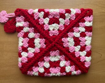 Festive Berry Granny Square Flap Diary Cover
