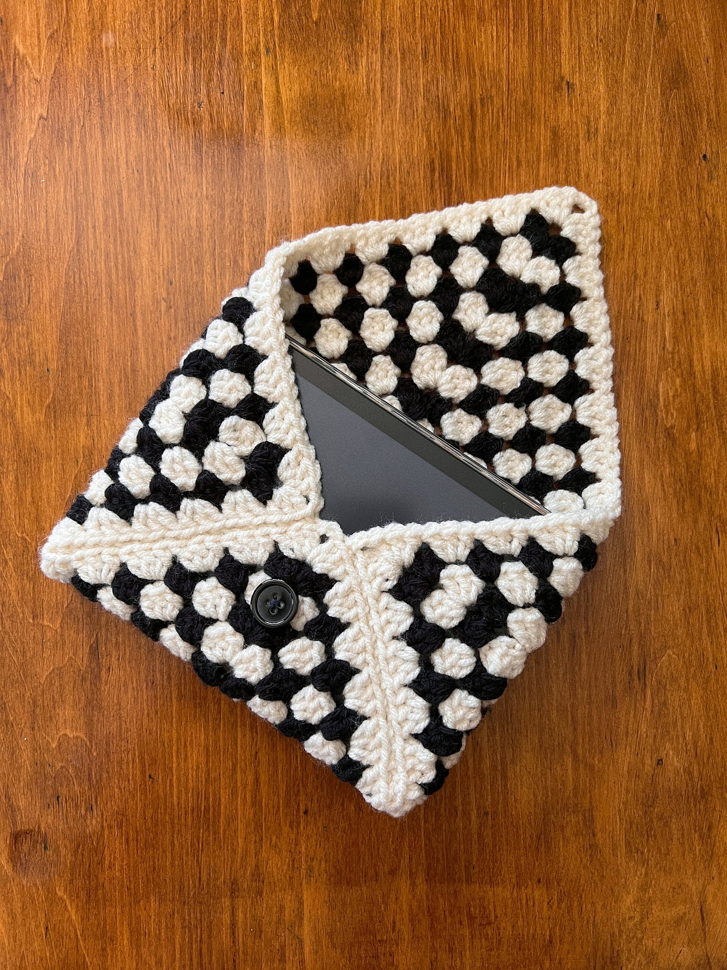 Modern Checkerboard Granny Square Diary Cover